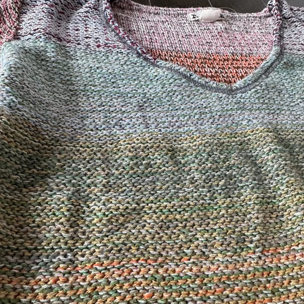 Relais Anthropolgie Colorful Knit Sweater Boho Artistic Rainbow Made in USA XS - Picture 3 of 9